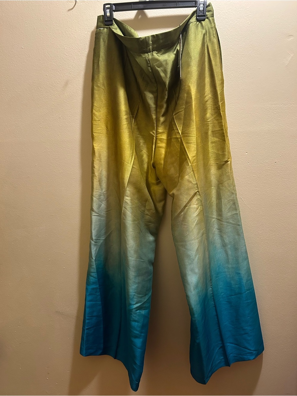 Gradient Green to Teal Wide-Leg Kids Bottoms